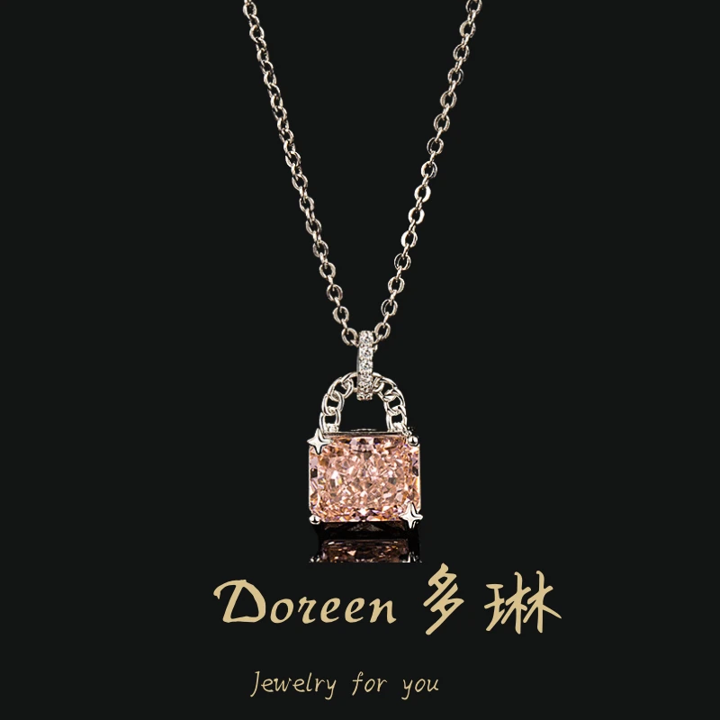 铜合金项链 帕橙粉小锁项链XS1160