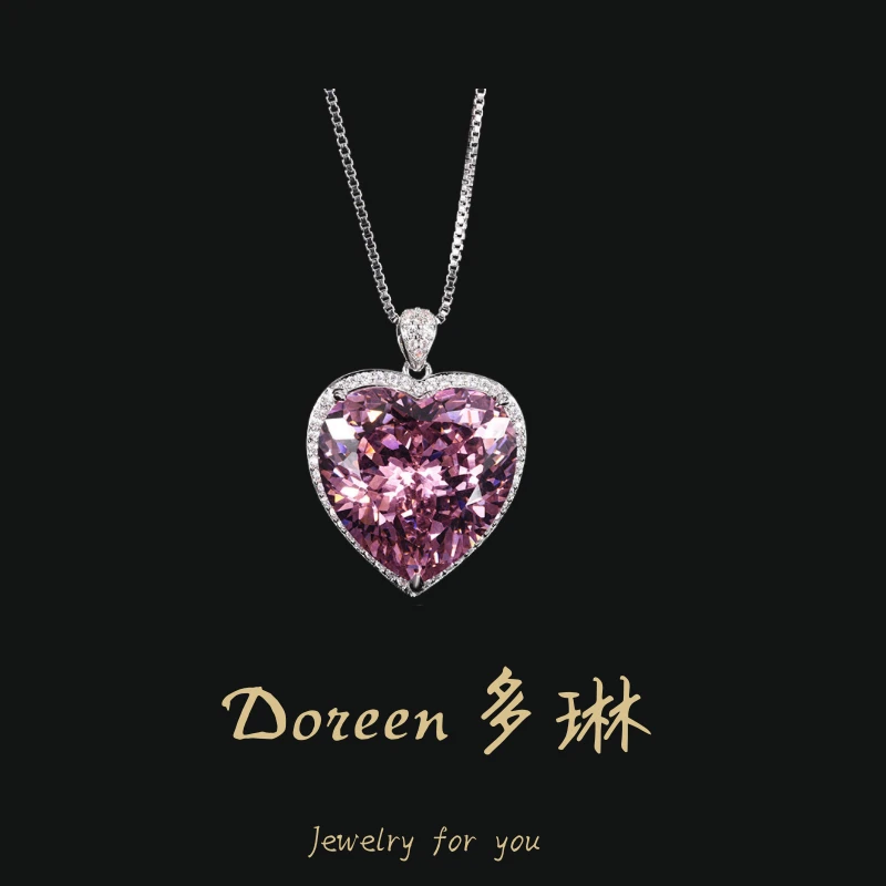 铜合金项链 干枯玫瑰色爱心项链 NC745