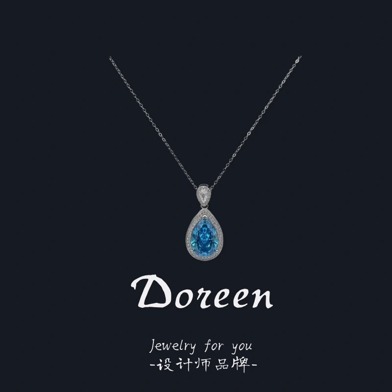 铜合金项链 海蓝水滴形项链XS1007