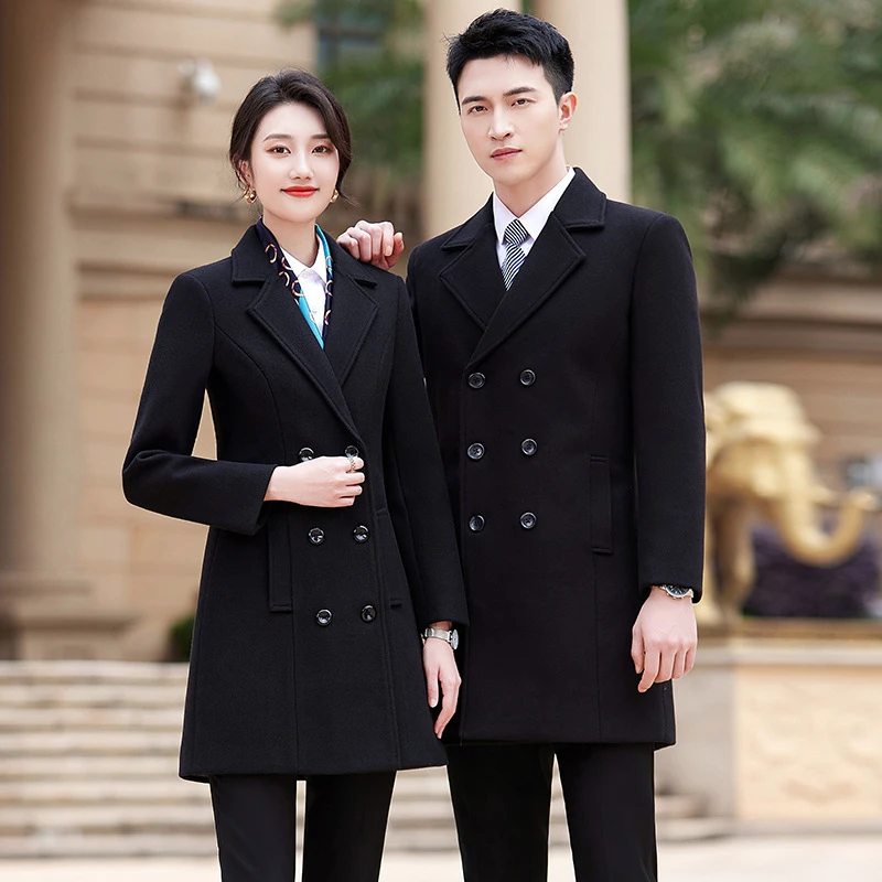 职业装毛呢工作服男女物业售楼部珠宝4S店销售酒店银行呢子大衣厚
