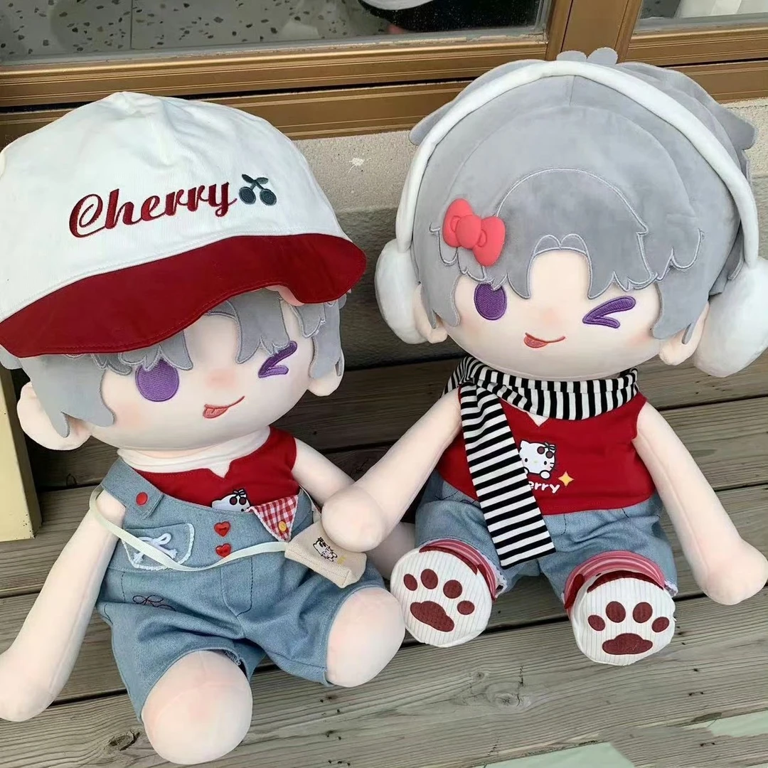 40cm棉花娃娃衣服樱桃款背带裤卫衣玩偶衣服娃衣替换装现货包邮