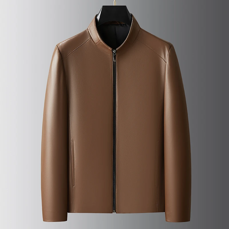 【5A级头层绵羊皮】真皮皮衣男款春秋新款皮夹克薄款短款立领男外套