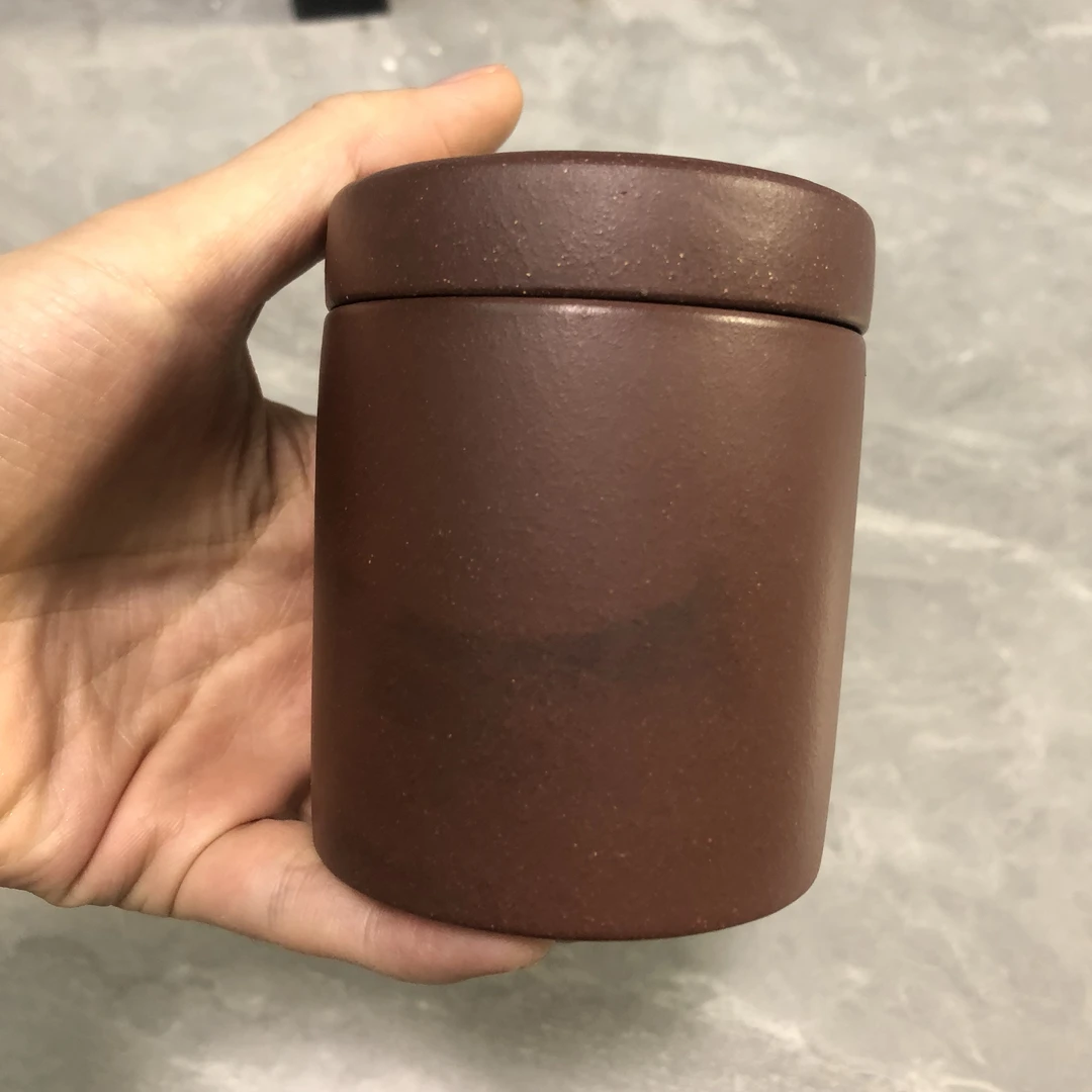 宜兴紫砂茶叶罐瑕疵花泥介意勿拍
