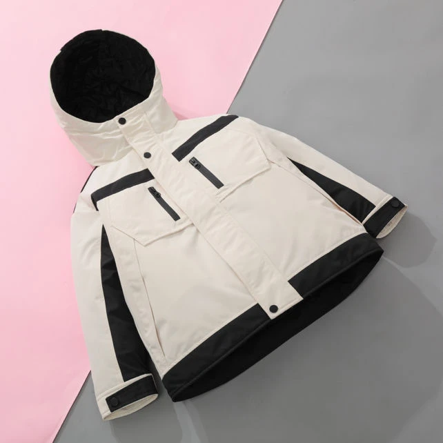 83010【羽绒冲锋衣】三合一冬季户外运动学生装亲子装连帽外套百搭