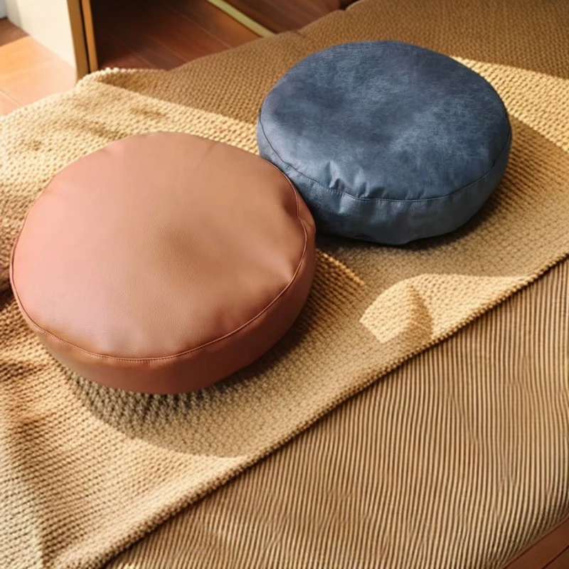 皮革蒲团坐垫地上坐墩榻榻米飘窗蒲团茶几小墩子