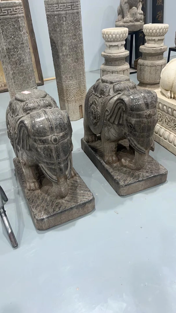 青石大象一对包邮不包卸车