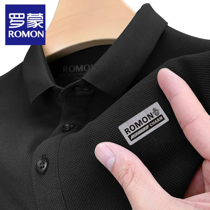 罗蒙2025新款夏季桑蚕丝高端polo衫男士短袖休闲商务翻领T恤上衣