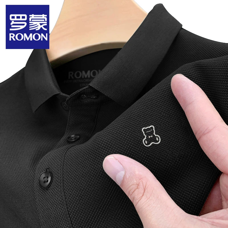 罗蒙品牌polo衫短袖男士2025夏季新款修身透气半袖T恤翻领上衣服