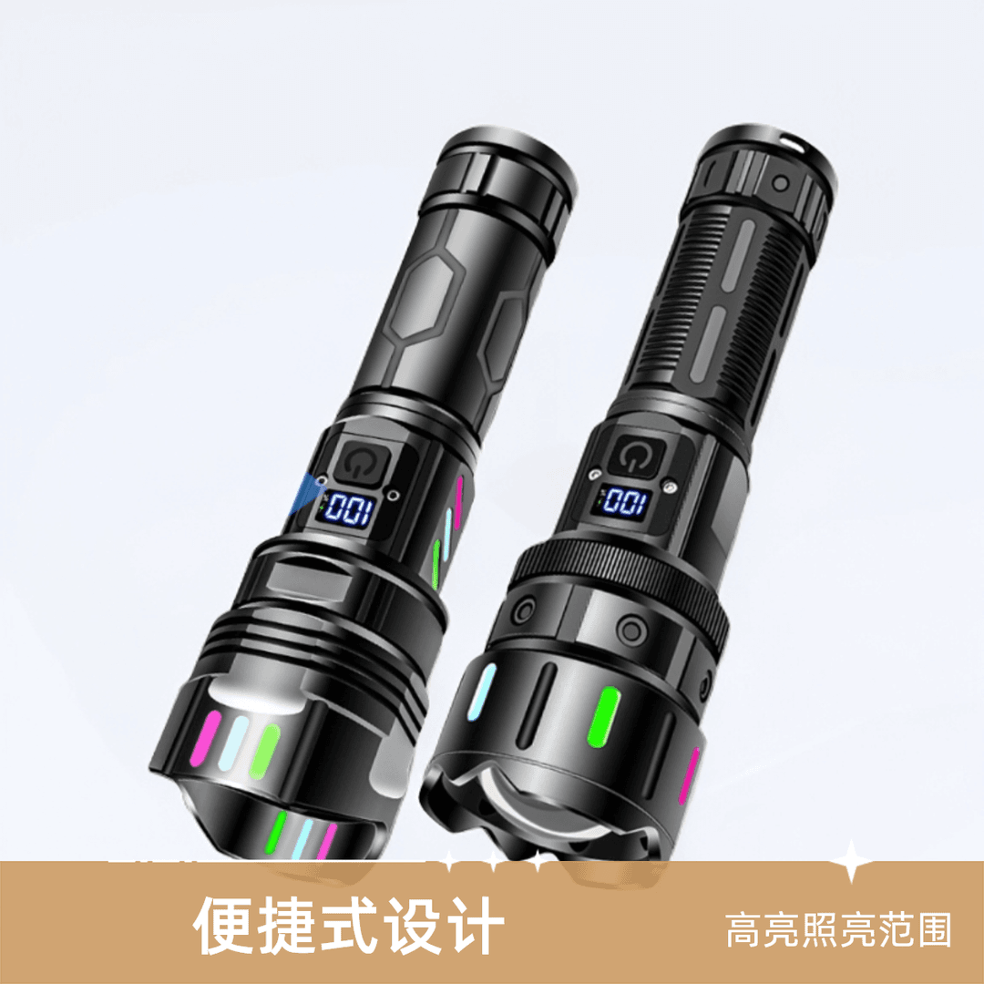 新品强光手电筒户外超亮远射伸缩便携白激光充电激光炮手电筒