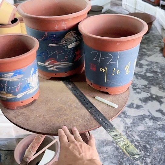 红陶开***！紫砂花盆5869