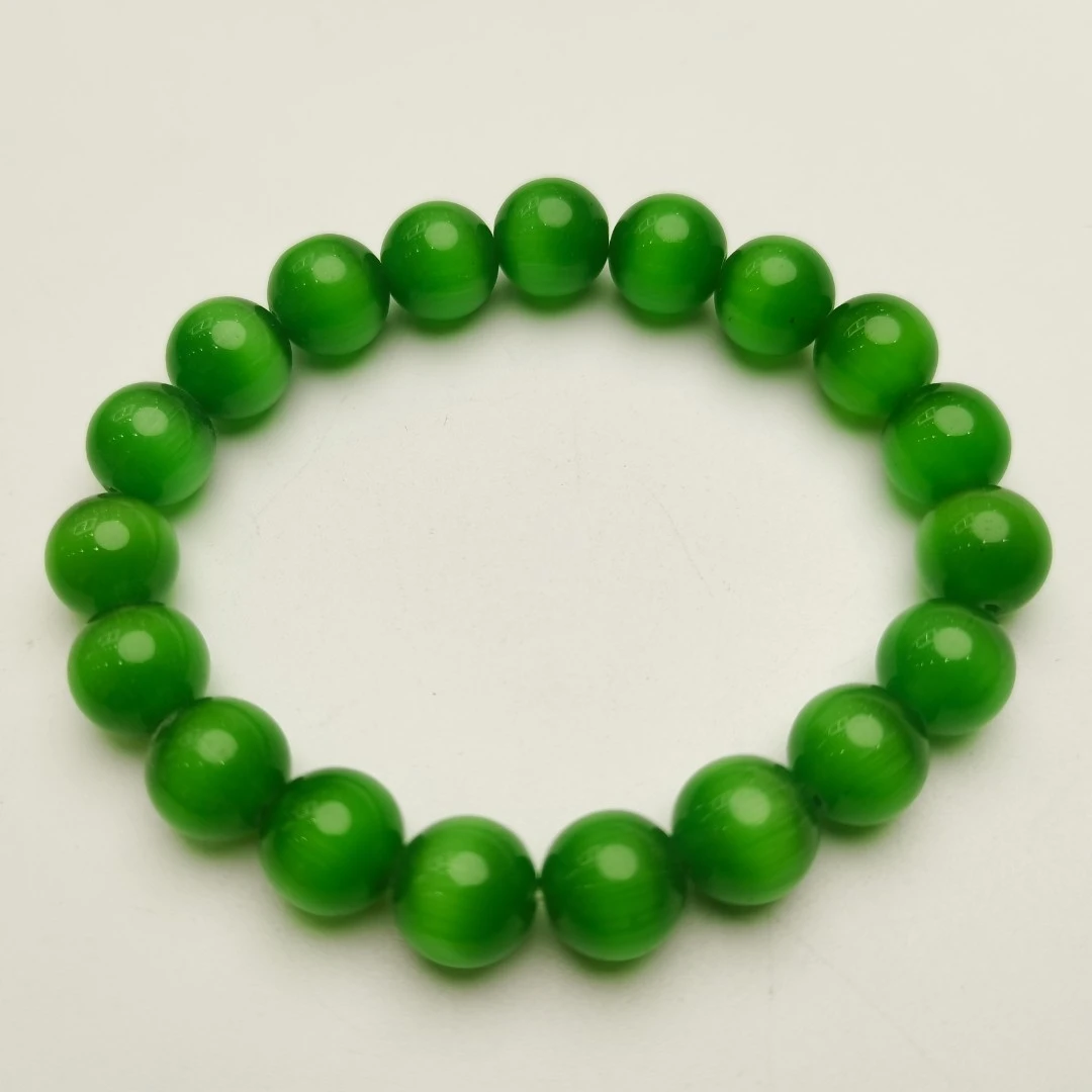 碧绿一线猫素圈手串【多样性发其一】