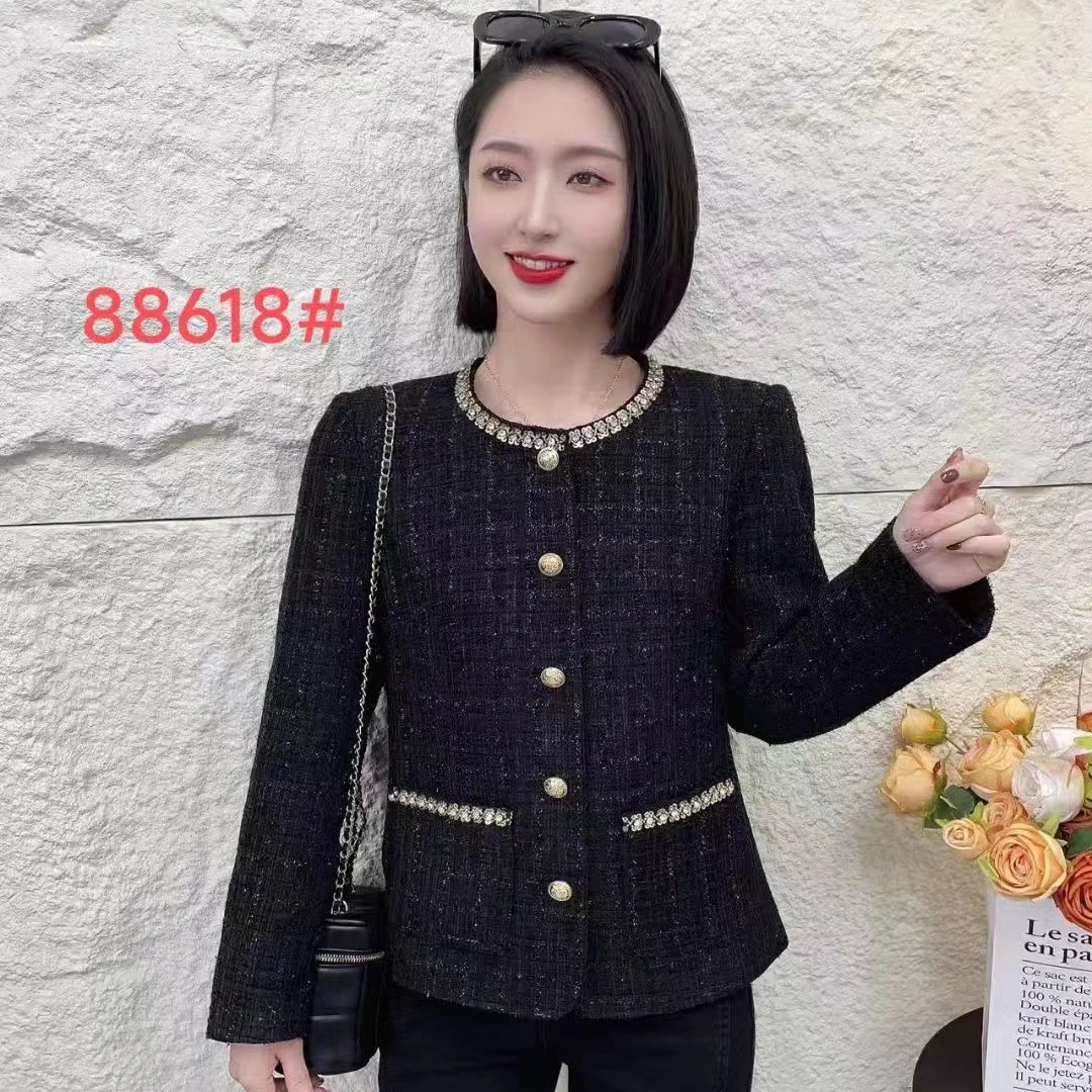 88618小香风气质网红时尚黑色外套