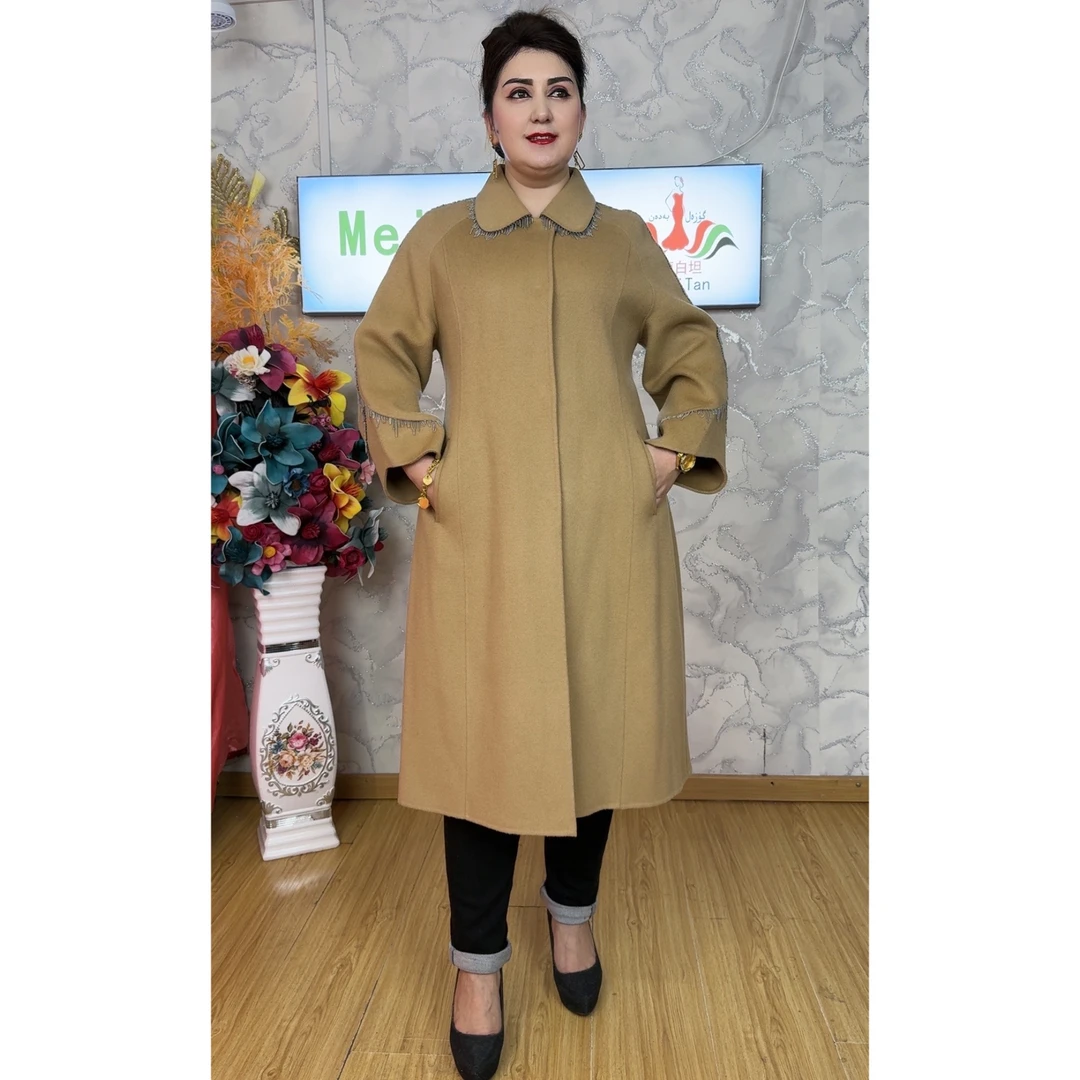 新款羊毛大衣气质时尚冬季长款高贵大方舒适呢大衣外套休闲羊绒6