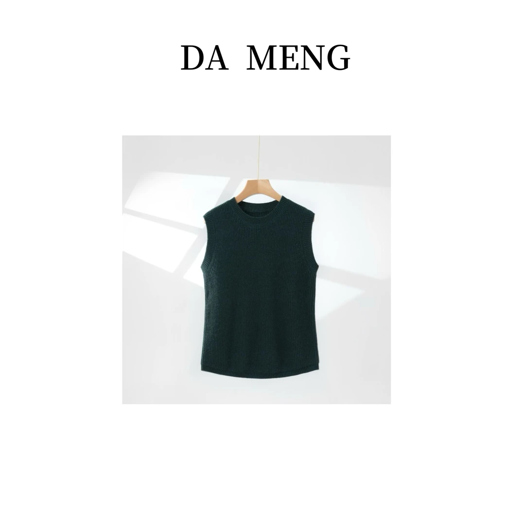 【圆领马甲】新款秋冬保暖100羊绒花纱圆领针织马甲