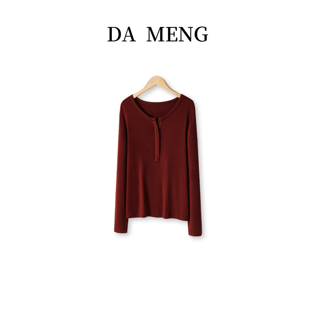 【烂番茄长袖T】新款桑蚕丝羊绒针织圆领打底针织
