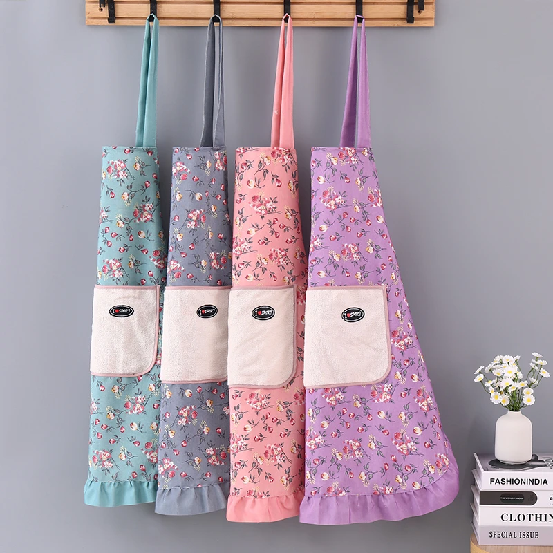 新款围裙帆布家用厨房做饭防油防污耐磨上班洋气工作服围腰耐脏