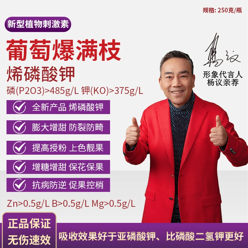 葡萄爆满枝紫葡萄红葡萄青葡萄专用控旺控梢抗病杀菌烯磷酸钾肥料