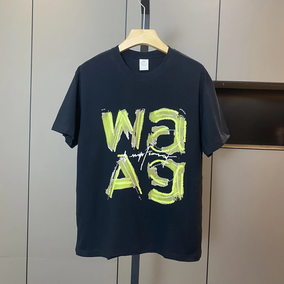 【WaAg绿色字母】新款280克纯棉t恤爆款网红短袖夏季百搭