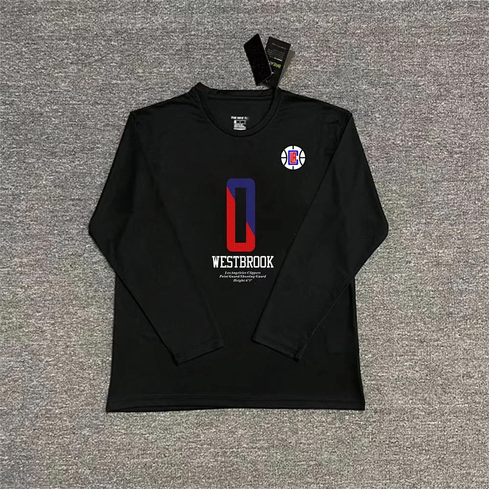 乔治投篮服长袖快船伦纳德训练秋冬季户外美式T恤速干长袖运动服