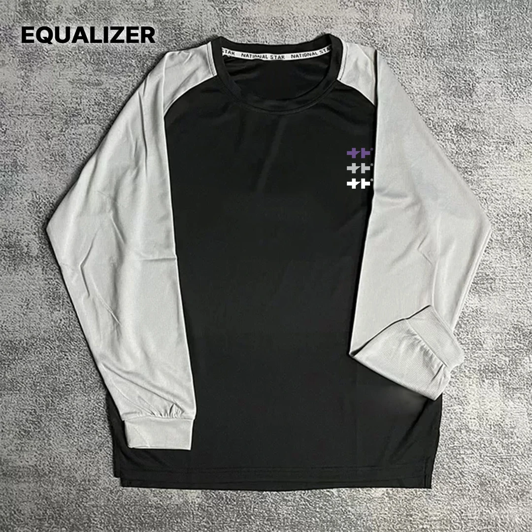 EQUALIZER草牌投篮服长袖T恤运动训练健身跑步拼色圆领男速干秋冬