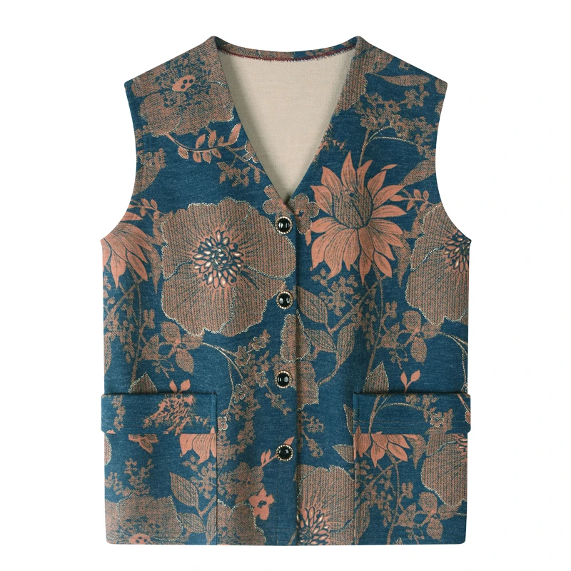 老年人马甲女奶奶秋装背心外套大码妈妈坎肩老人衣服春秋太太外穿