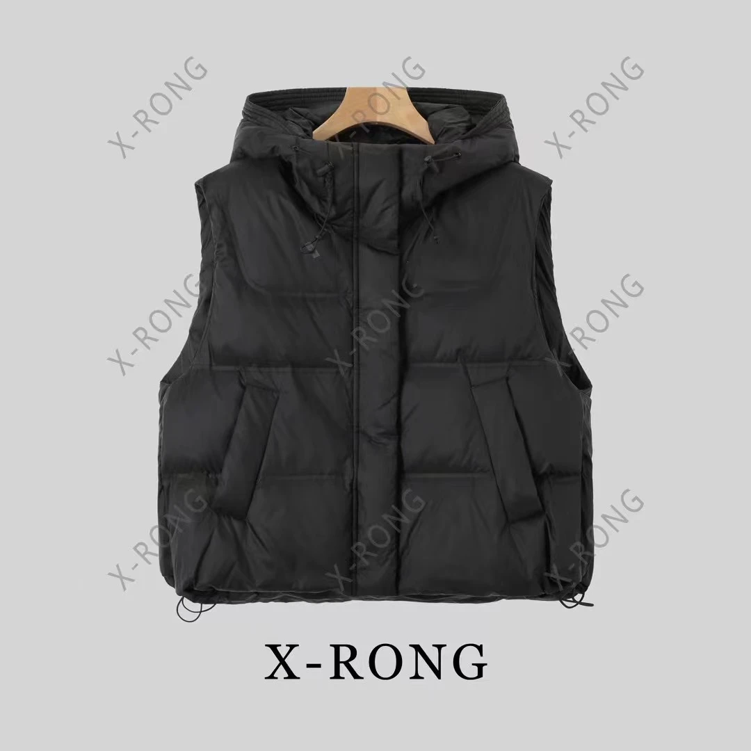 【小北马甲】时尚抽绳连帽马甲330