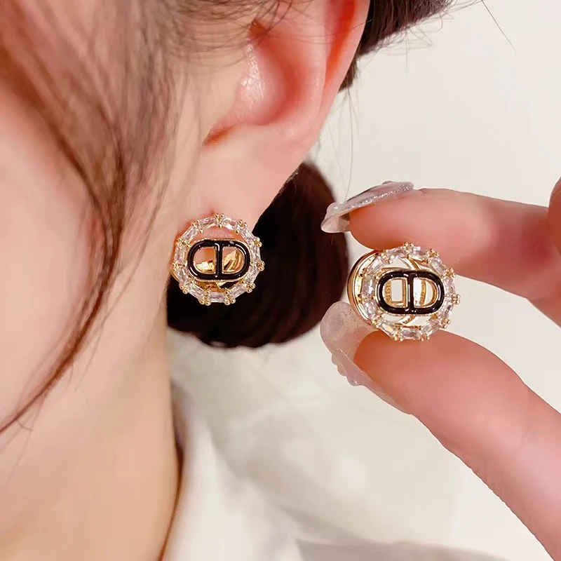 铜合金耳饰 猪鼻扣画油精致设计感百搭简约甜美清新小众个性  49