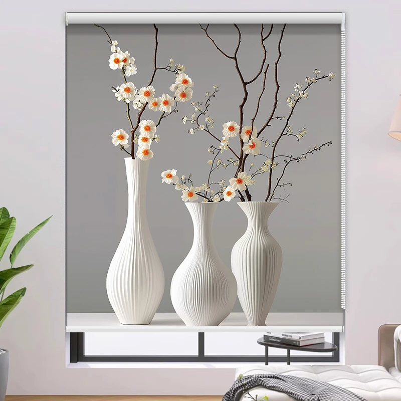 卧室厨房卫生间卷帘窗帘布全遮光2024新款拉卷式防晒免打孔安装