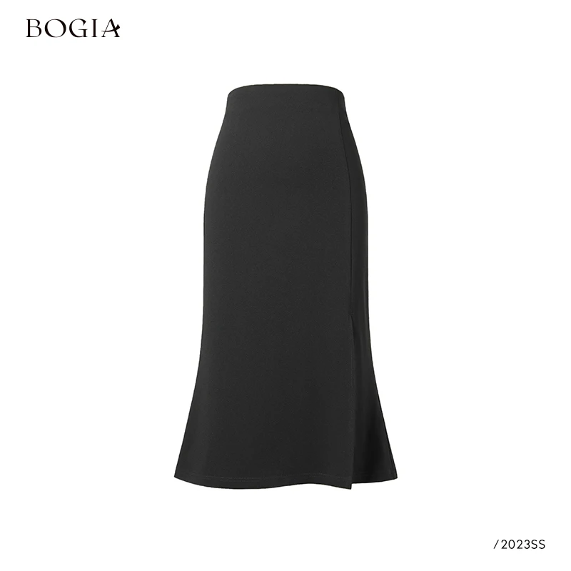 包迦『小粗腿救星』显高显瘦亲肤侧开叉半身裙YWQ8214363