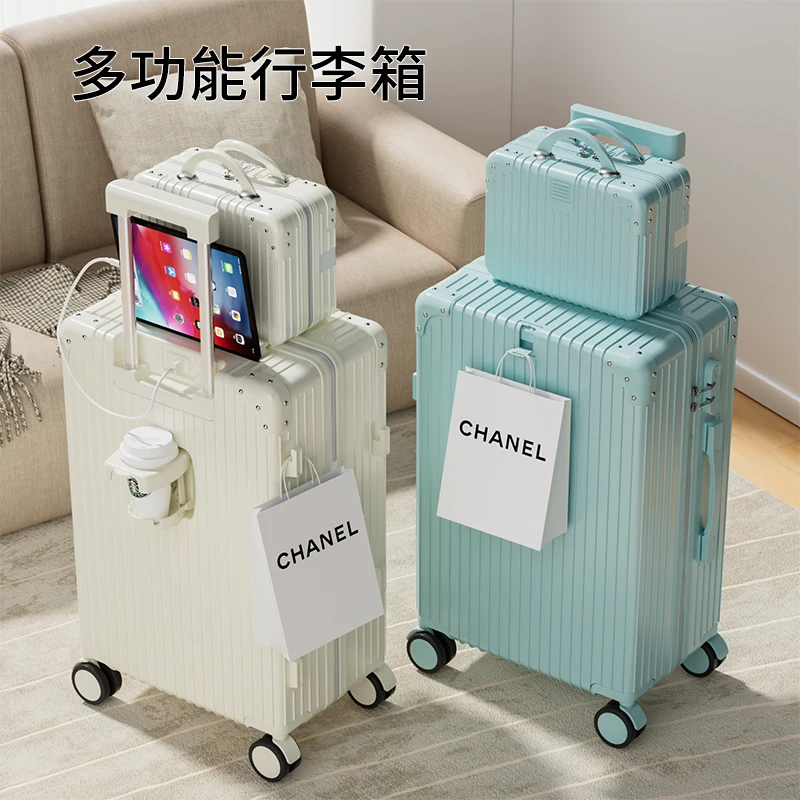 多功能20寸行李箱女2023新款拉杆箱子皮箱24寸旅行箱密码箱男学生