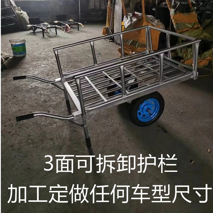 工地手动拉砖车小推车平板搬运车载重王手推运料车板车护栏拉砖车