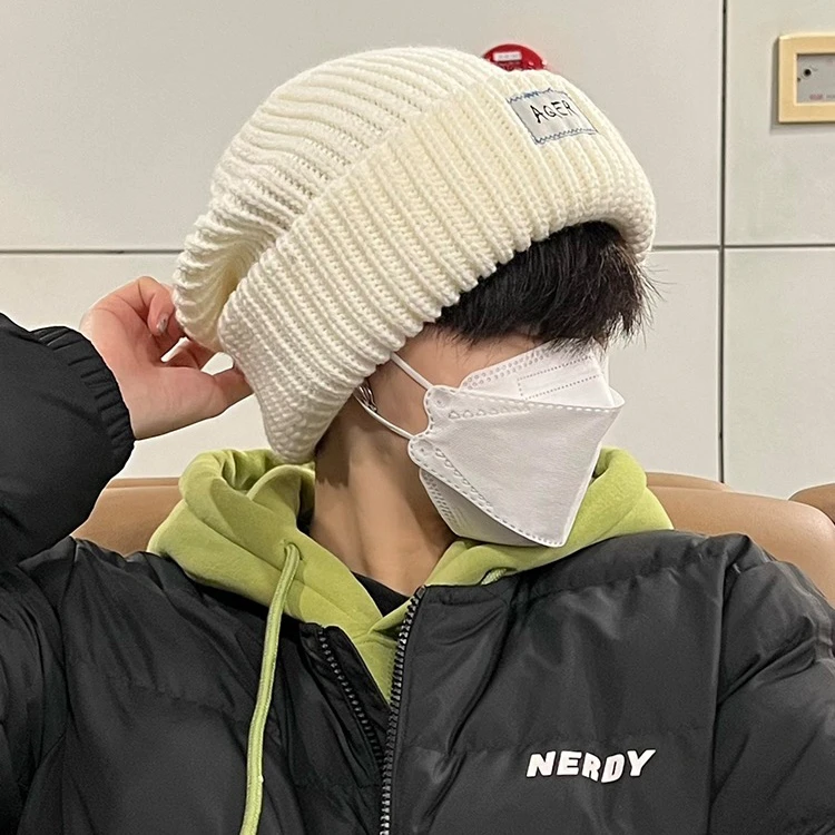 冬季帽子男青年韩版潮牌ins保暖防寒针织毛线帽街头嘻哈堆堆帽厚