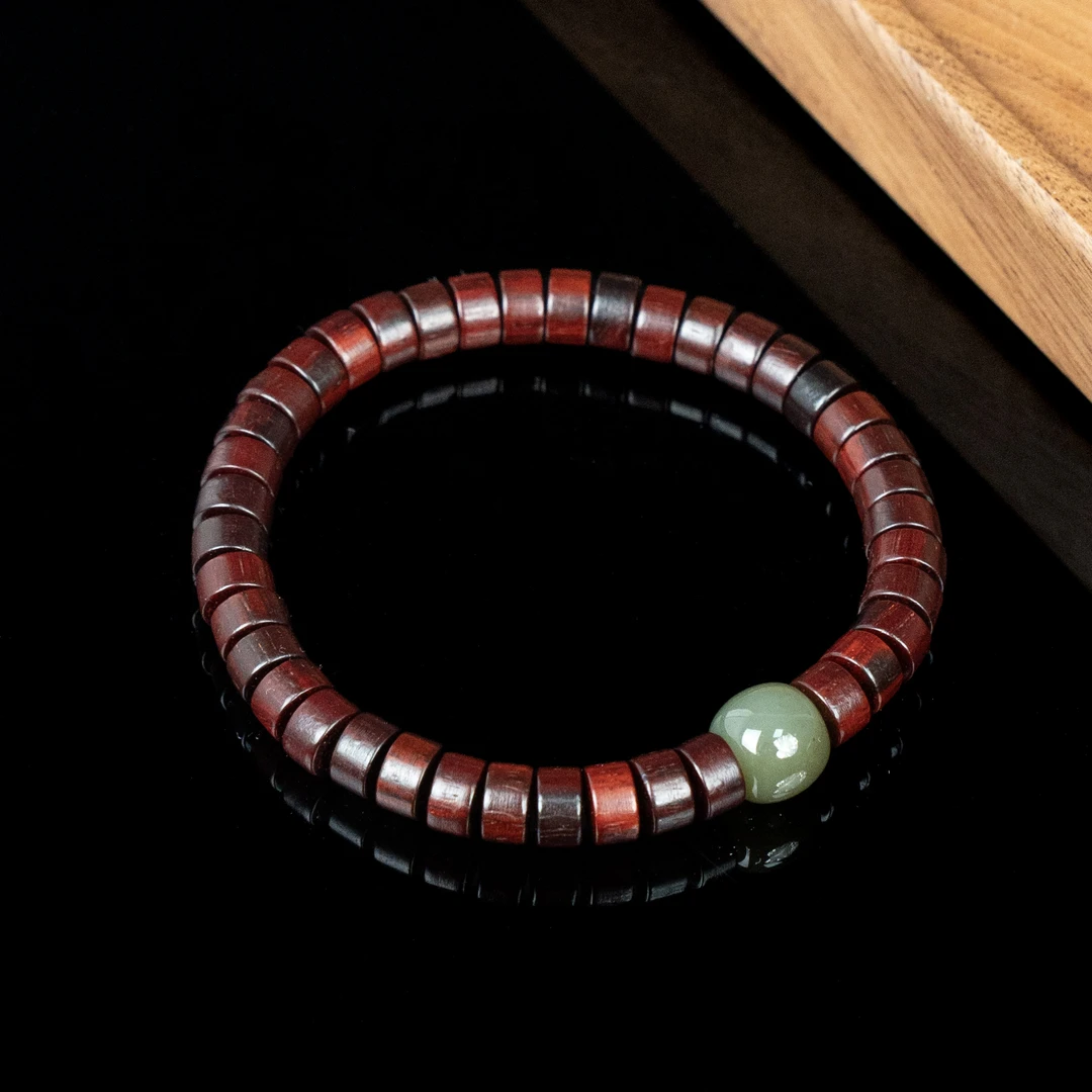 印度小叶紫檀0.4*0.7精工片珠DIY时尚单圈搭配HTY