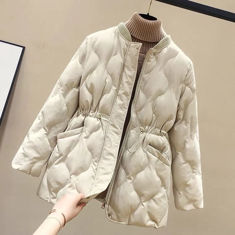 中长款羽绒服女冬季小香风气质新款韩版洋气收腰羽绒服外套小个子