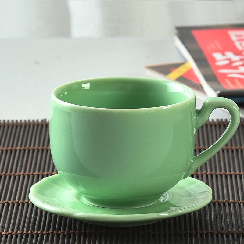 100带手柄陶瓷小茶杯家用中式功夫茶杯精致贵气有耳喝茶杯德化