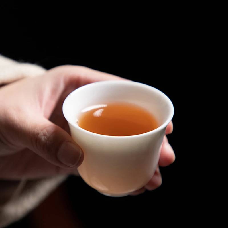 德化陶瓷羊脂玉瓷主人杯茶杯10只功夫小茶杯6只装喝茶专用个人杯
