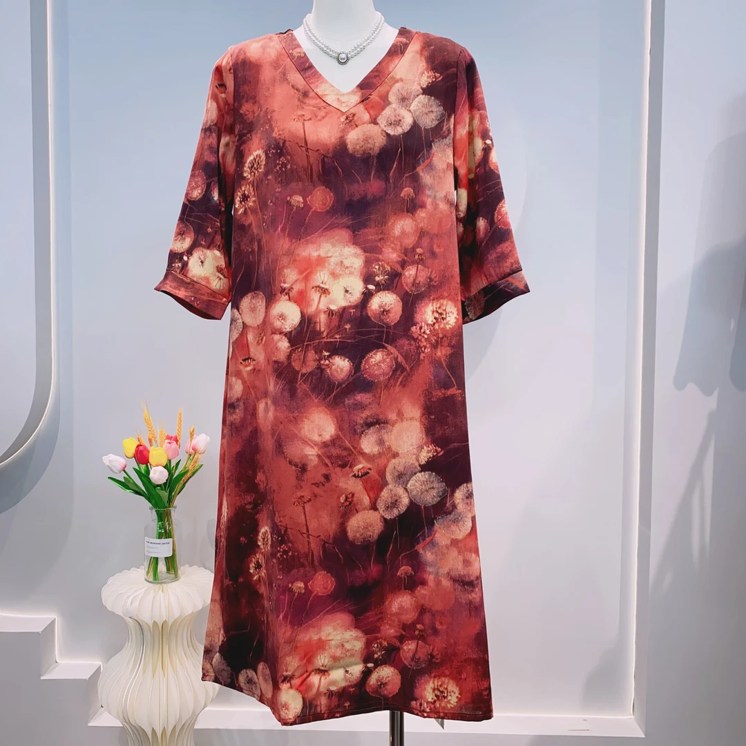 1882《粉丝专享》时尚半袖遮肚子宽松百搭气质连衣裙