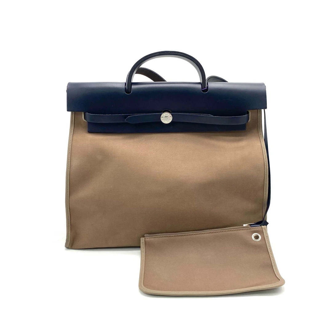 95新 Hermes/爱马仕 风衣灰herbag39手提单肩包 尺寸39/31