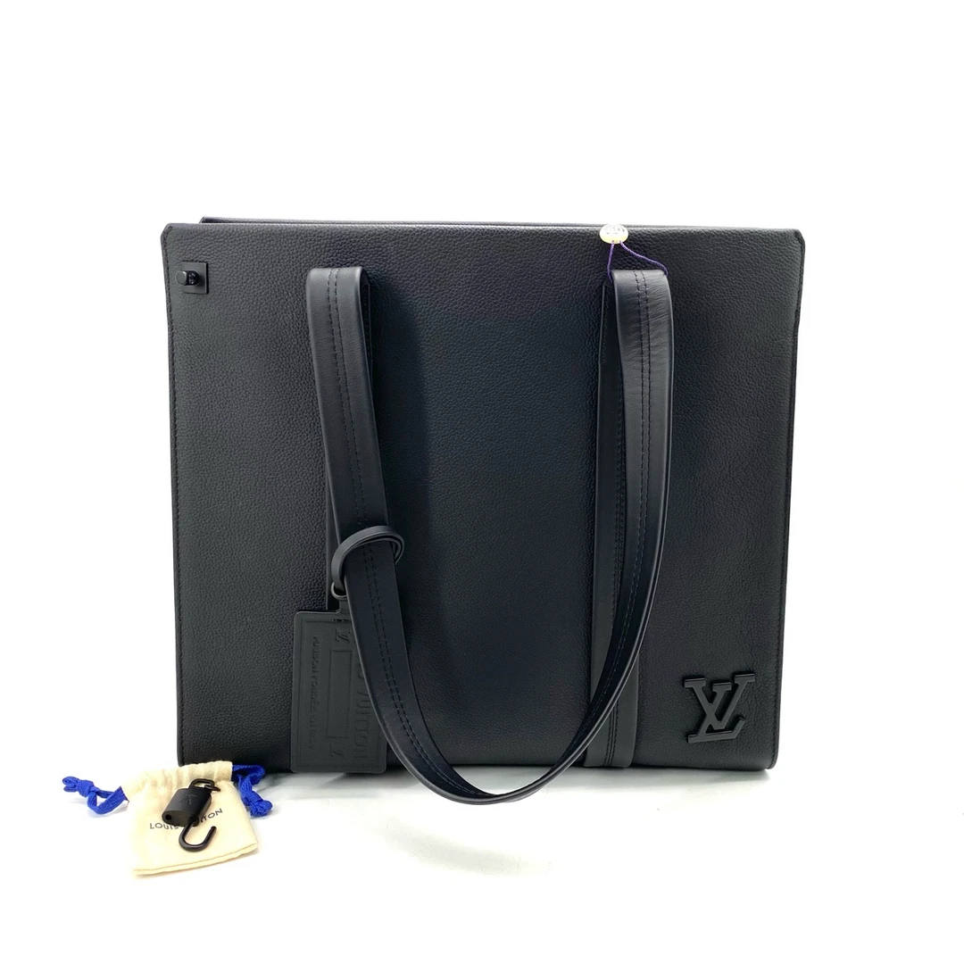 99新 LouisVuitton/路易威登 黑色全皮Aerogram手提托特包 36/33