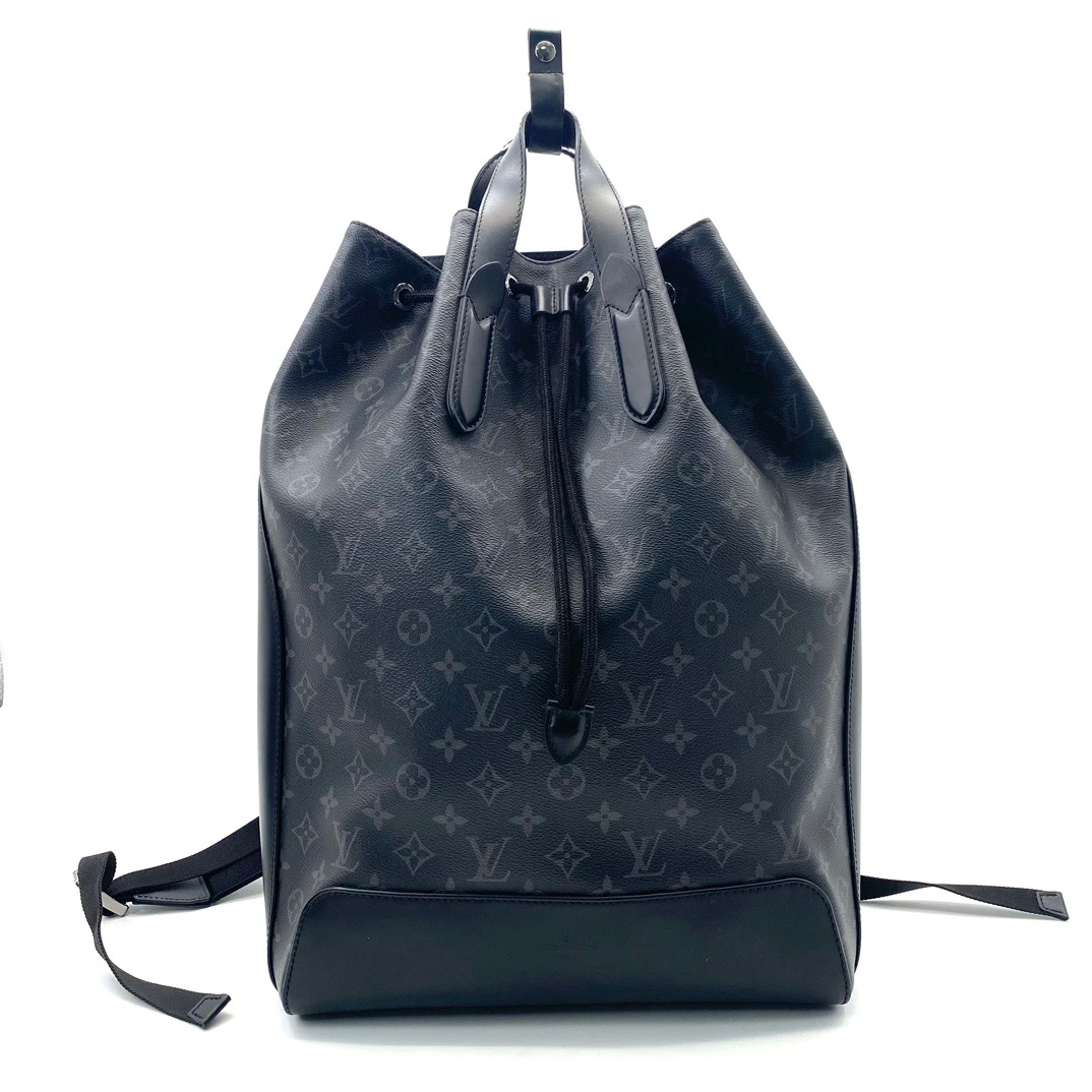95新 LouisVuitton/路易威登 黑花拼皮双肩包 尺寸30/45