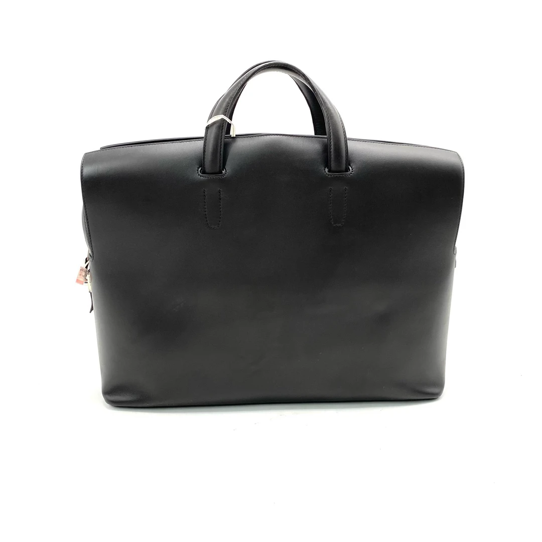 95新 Hermes/爱马仕 男士黑咖色全皮公文包 尺寸40/32