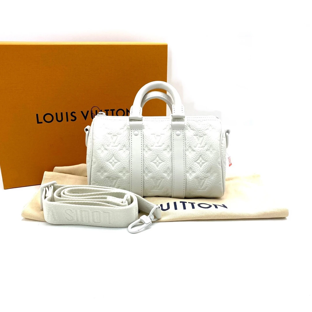 全新未使用 LouisVuitton/路易威登 白色keepall25斜挎尺寸25/15