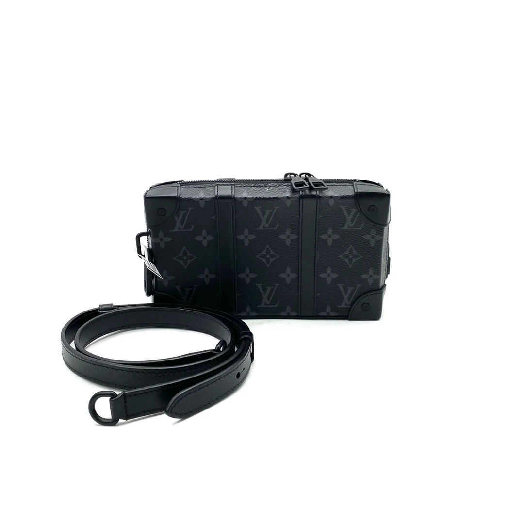 99新 LouisVuitton/路易威登 黑老花trunk斜挎包尺寸23/14