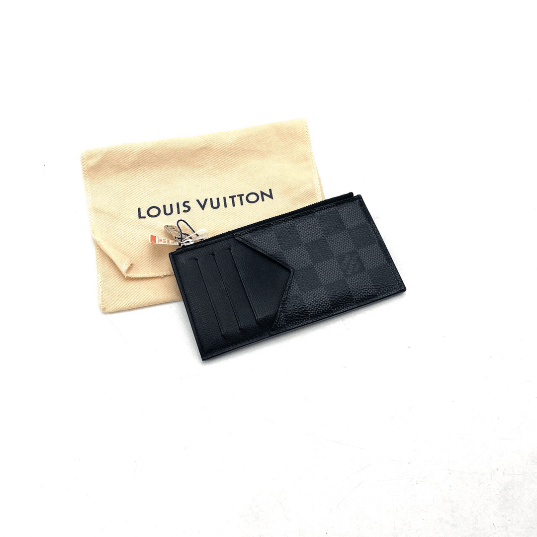 99新 LouisVuitton/路易威登 黑棋盘格卡包尺寸14/8