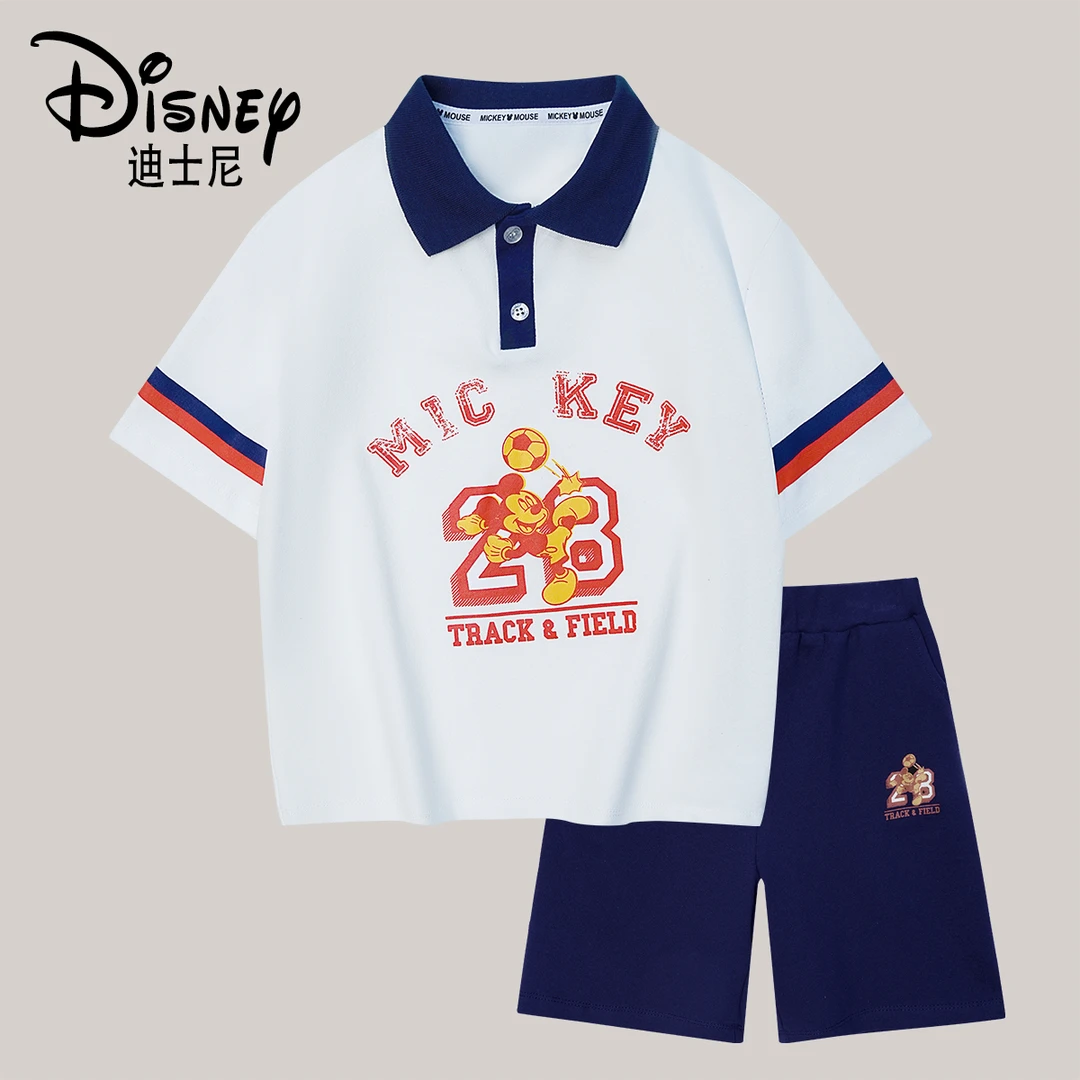 Disney/迪士尼夏季百搭儿童时尚短袖套装EDTZ88808