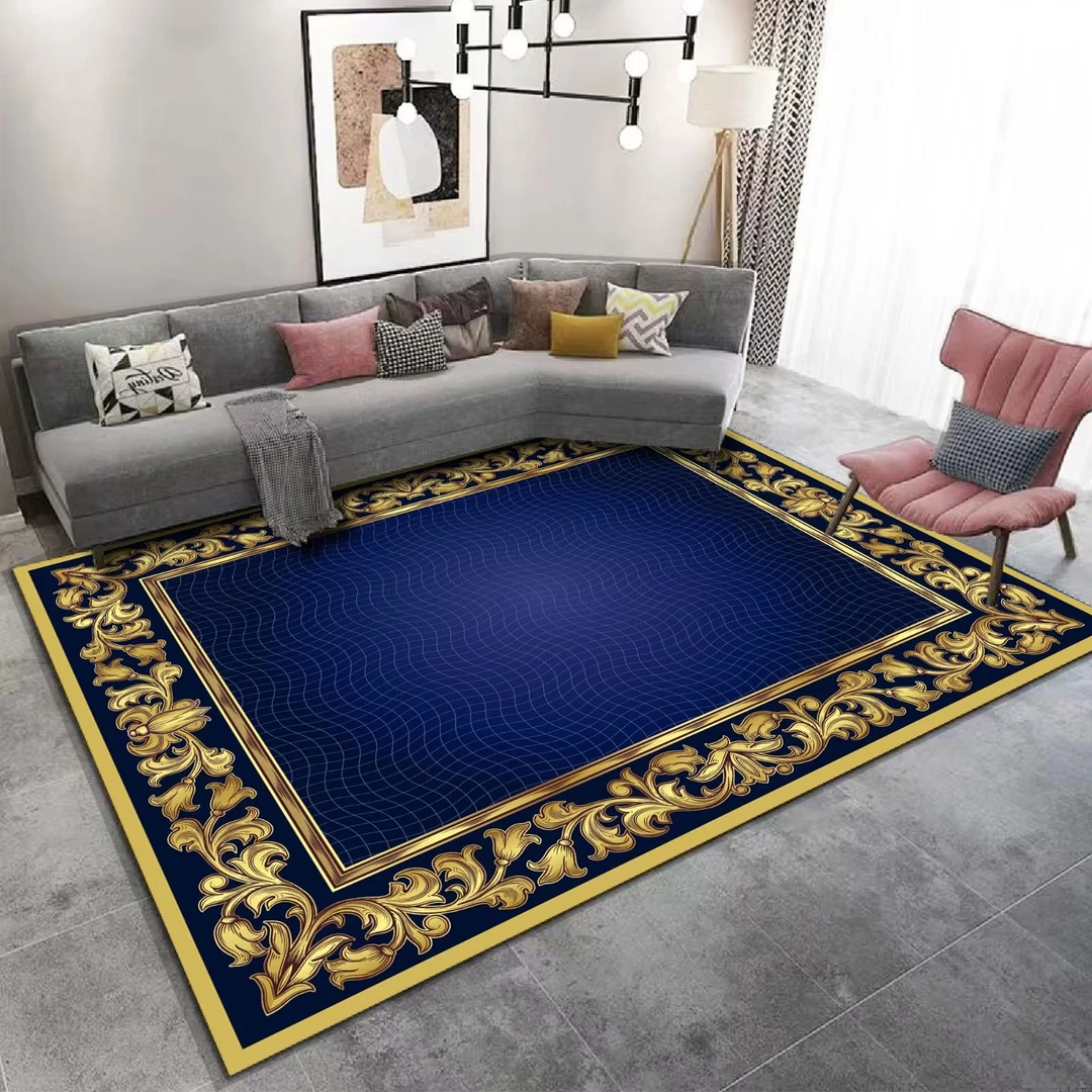 复古欧式客厅地毯家用茶几毯卧室书房美式床边毯满铺大面积可定制