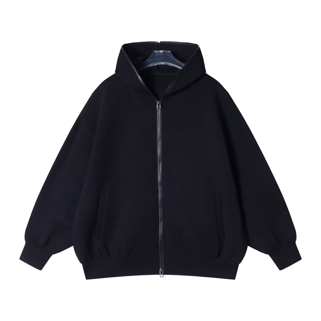 新款时尚个性纯色连帽拉链开衫卫衣外套百搭情侣宽松上衣WT123