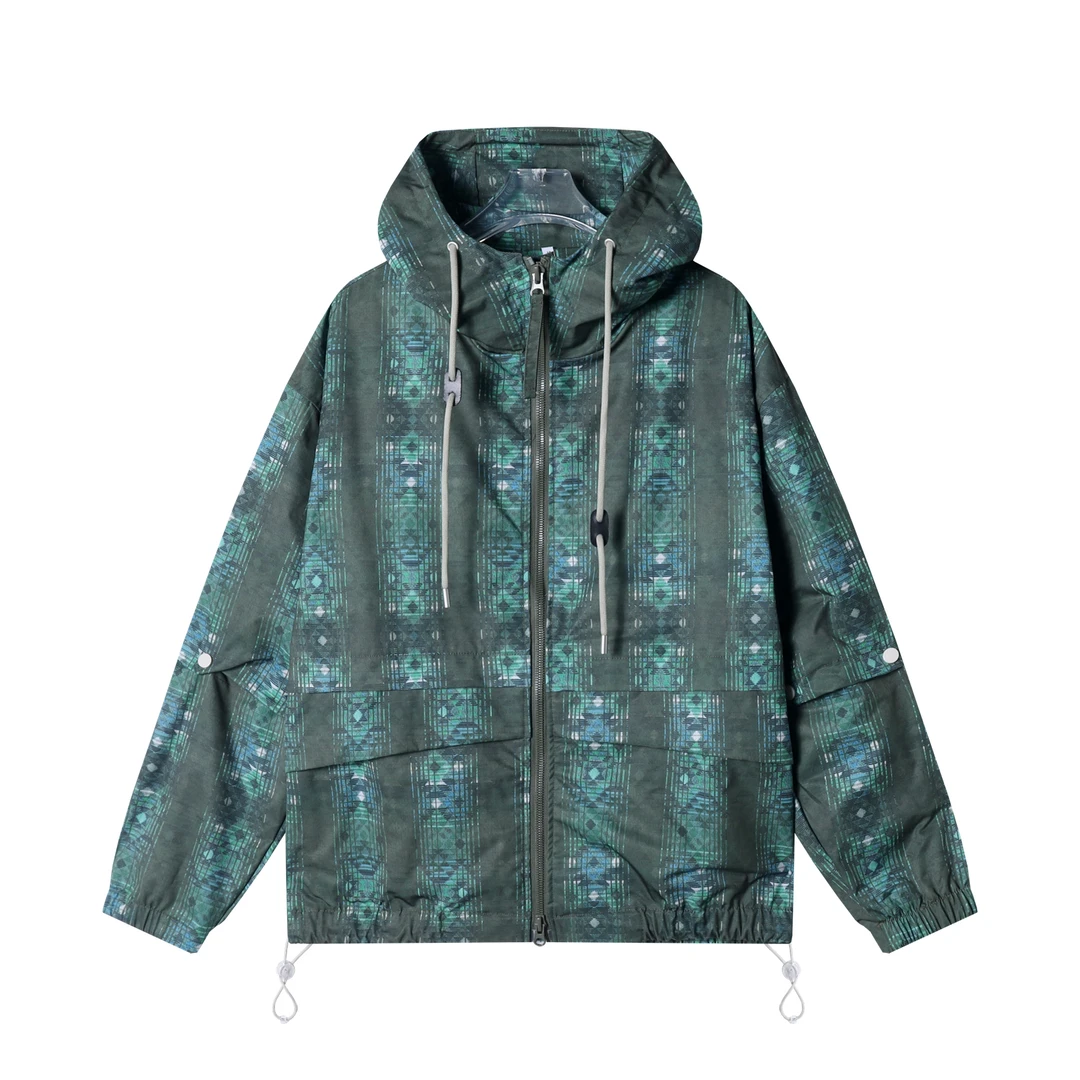 新款防风潮流迷彩印花情侣户外宽松休闲美式男外套夹克5C35989