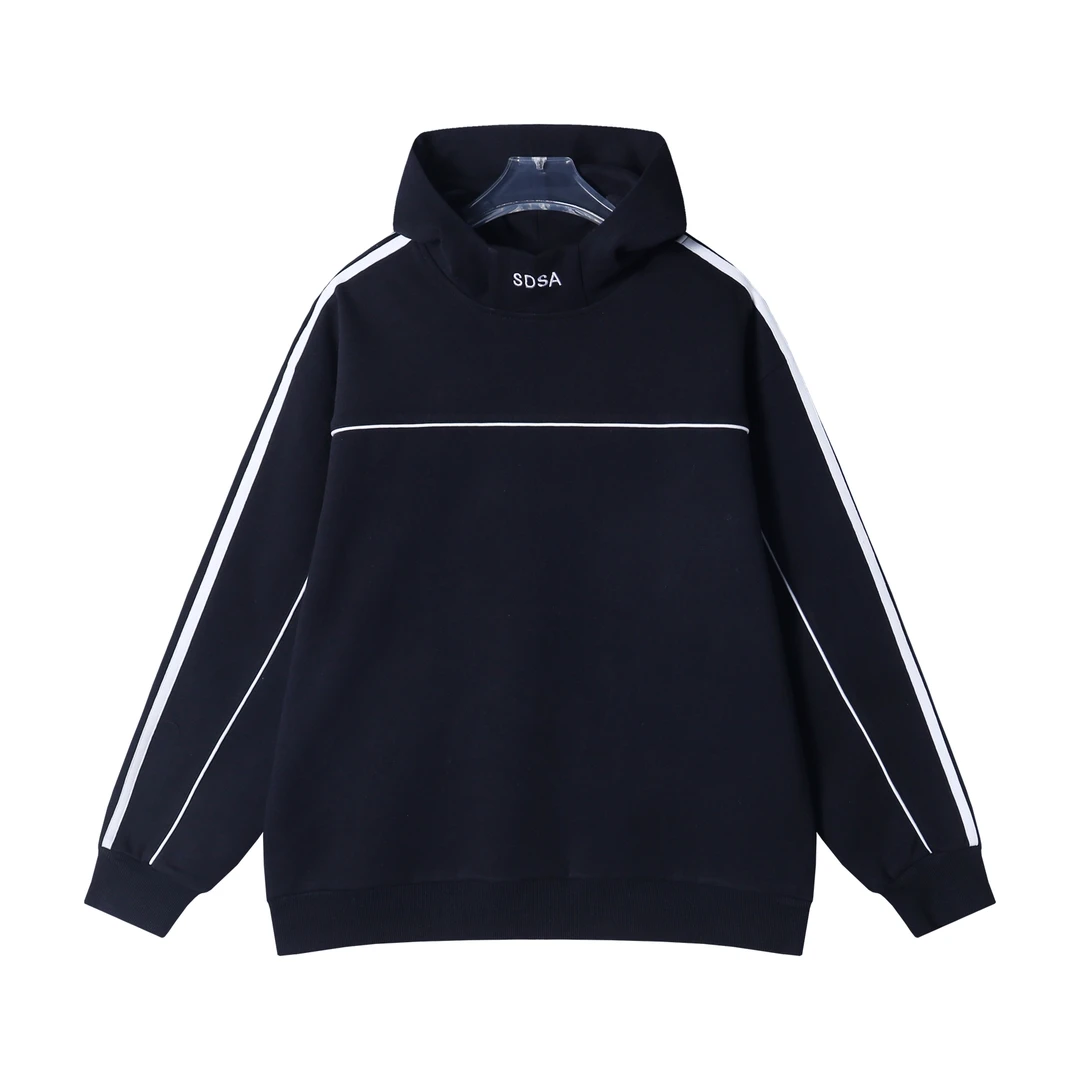 秋冬季新款时尚个性日系撞色字母刺绣立领连帽卫衣休闲宽松百搭