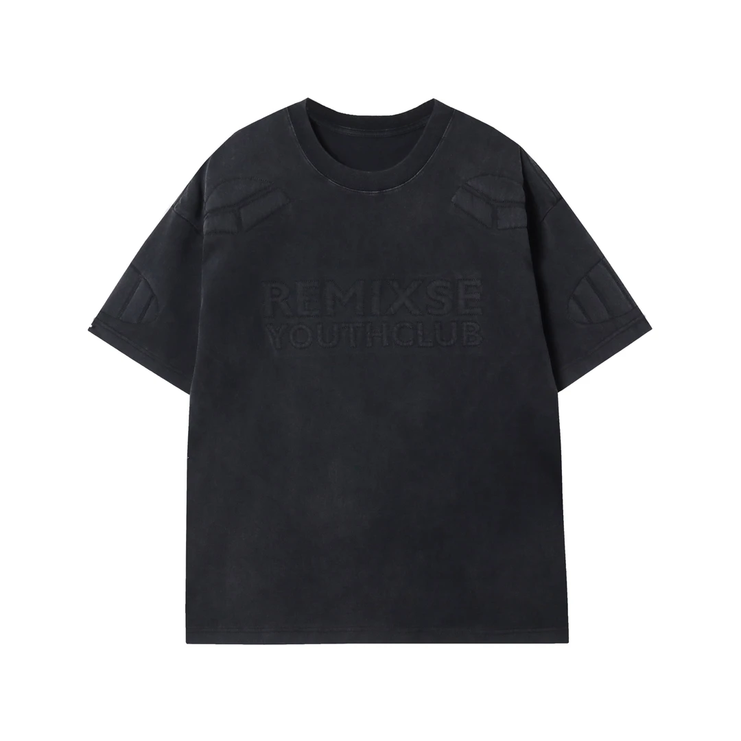 T704新款时尚针织字母短袖时尚男女休闲上衣美式百搭潮流T恤